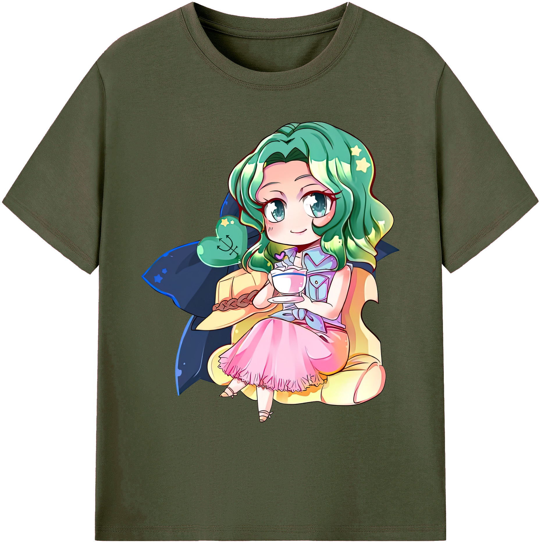 （画像用） 美少女戦士セーラームーン 海王 みちる（かいおう みちる） Sailor Moon Kaiou Michiru 綿100％ メンズ半袖Tシャツ｜肌触りやわらか＆通気性